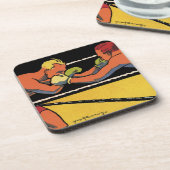  Art Deco Sports Boxing, Boxers Punch Drankjes Onderzetter (Linkerzijde)