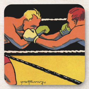  Art Deco Sports Boxing, Boxers Punch Drankjes Onderzetter