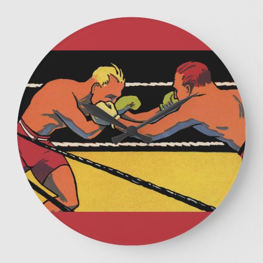  Art Deco Sports Boxing, Boxers Punch Grote Klok (Voorkant)
