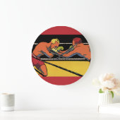  Art Deco Sports Boxing, Boxers Punch Grote Klok (Huis)