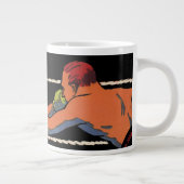  Art Deco Sports Boxing, Boxers Punch Grote Koffiekop (Rechts)