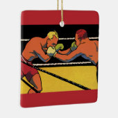  Art Deco Sports Boxing, Boxers Punch Keramisch Ornament (Rechts)