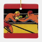  Art Deco Sports Boxing, Boxers Punch Keramisch Ornament (Achterkant)