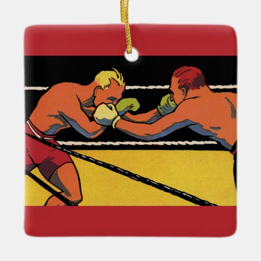  Art Deco Sports Boxing, Boxers Punch Keramisch Ornament (Voorkant)