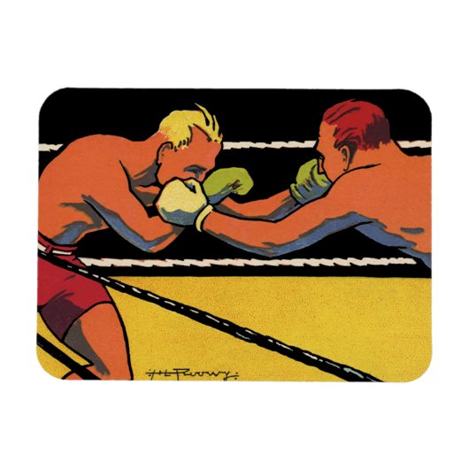  Art Deco Sports Boxing, Boxers Punch Magneet (Horizontaal)