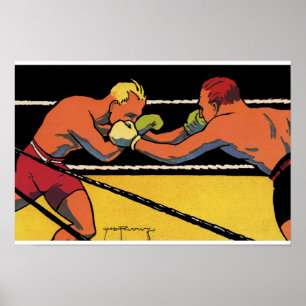 Art Deco Sports Boxing, Boxers Punch Poster