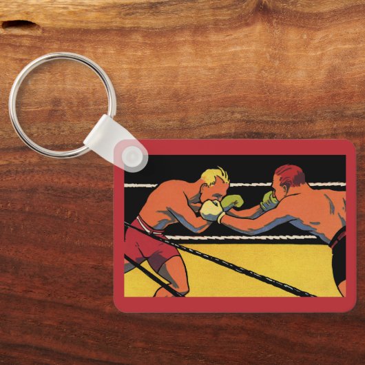  Art Deco Sports Boxing, Boxers Punch Sleutelhanger (Achterkant)
