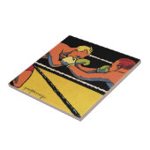  Art Deco Sports Boxing, Boxers Punch Tegeltje (Zijkant)