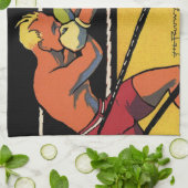  Art Deco Sports Boxing, Boxers Punch Theedoek (Gevouwen)