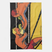  Art Deco Sports Boxing, Boxers Punch Theedoek (Verticaal)