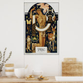Art Deco SPRING - Apollo en Dieren Poster (Keuken)