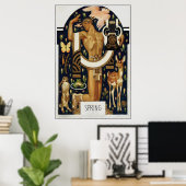 Art Deco SPRING - Apollo en Dieren Poster (Thuiskantoor)