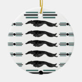 Art Deco springende Borzoi kerstornament Keramisch Ornament (Voorkant)