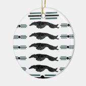 Art Deco springende Borzoi kerstornament Keramisch Ornament (Links)
