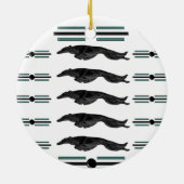 Art Deco springende Borzoi kerstornament Keramisch Ornament (Achterkant)