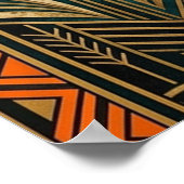 Art Deco Springende Zwarte Kat Wand Kunst Poster (Hoek)