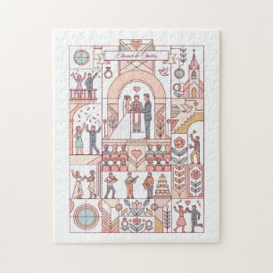 Art Deco Sprookjesboek Bruiloft Legpuzzel