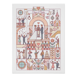 Art Deco Sprookjesboek Bruiloft Perfect Poster