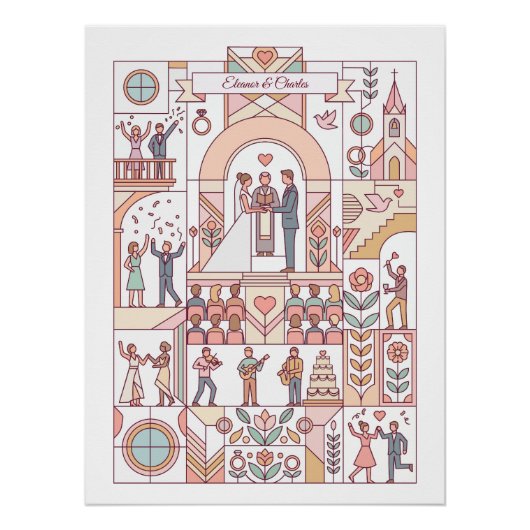 Art Deco Sprookjesboek Bruiloft Perfect Poster (Voorkant)