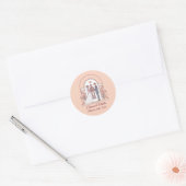 Art Deco Sprookjesboek Bruiloft Ronde Sticker (Envelop)