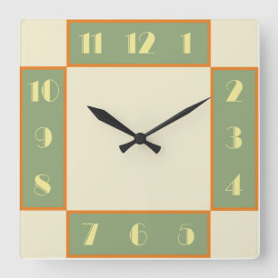 Art Deco Square Clock Vierkante Klok