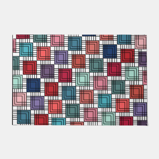 Art Deco Squares Deurmat (Voorkant)