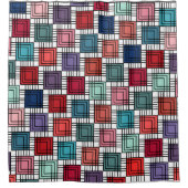 Art Deco Squares Douchegordijn (Voorkant)