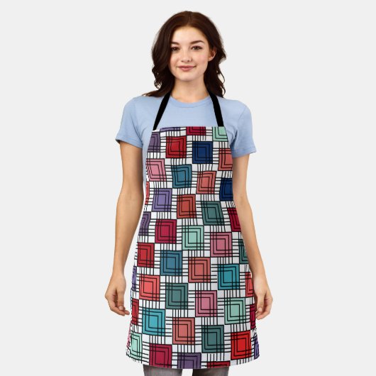 Art Deco Squares Schort (Gedragen)