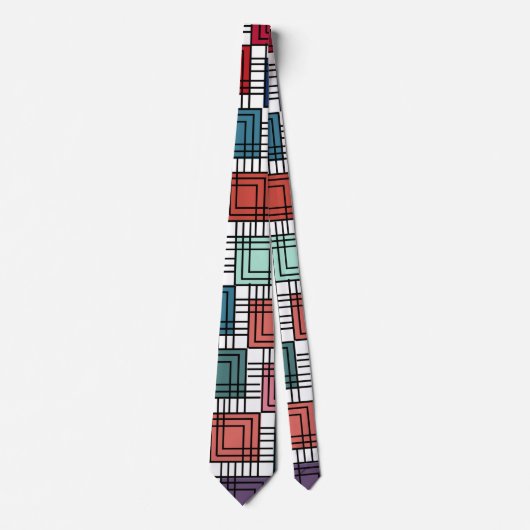 Art Deco Squares Stropdas (Voorkant)