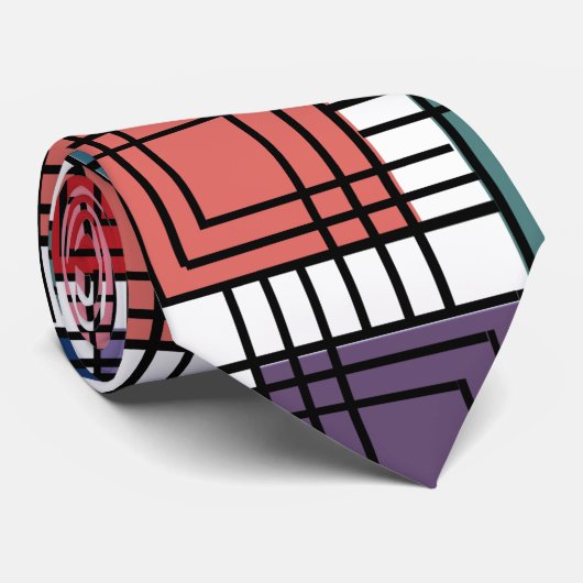 Art Deco Squares Stropdas (Opgerold)