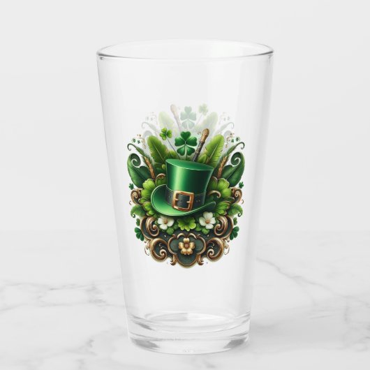 Art Deco St Patricks Dag Glas (Achterkant)