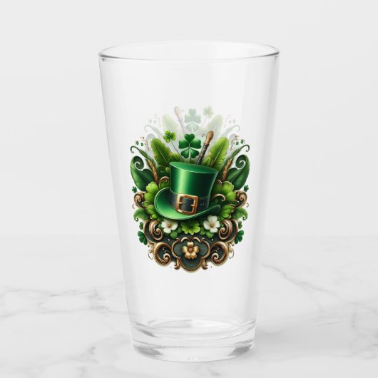Art Deco St Patricks Dag Glas (Voorkant)