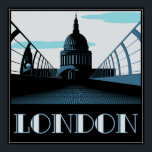 Art Deco St Pauls, Londen Poster<br><div class="desc">Een Art Deco-advertentie inspireerde het afbeelding van Londen. Met de Sint Pauls Cathedraal bekeken vanaf de Millenniumbrug.</div>