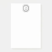 Art Deco Stacked Monogram Logo Zwart/Wit Post-it® Notes (Voorkant)