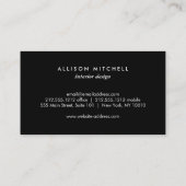 Art Deco Stacked Monogram Logo Zwart/Wit Visitekaartje (Achterkant)