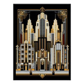 Art Deco Stadsstijl Poster. Perfect Poster (Voorkant)