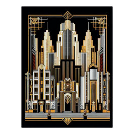 Art Deco Stadsstijl Poster. Perfect Poster