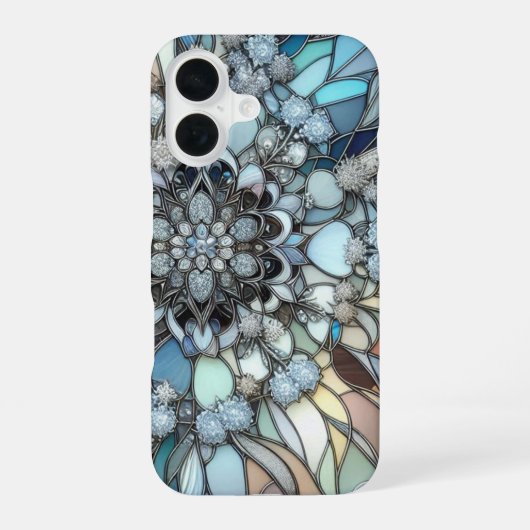 Art Deco Stained glass mosaic iPhone 16 Hoesje (Achterkant)