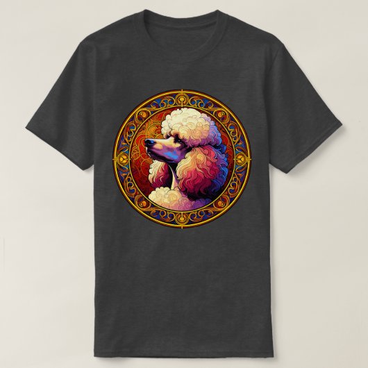 Art Deco Standaard Poedel Cool Poedel Art T-shirt (Design voorkant)