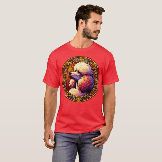 Art Deco Standaard Poedel Cool Poedel Art T-shirt (Voorkant volledig)