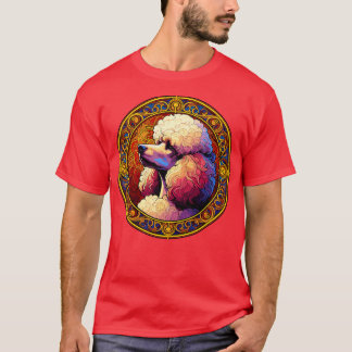 Art Deco Standaard Poedel Cool Poedel Art T-shirt