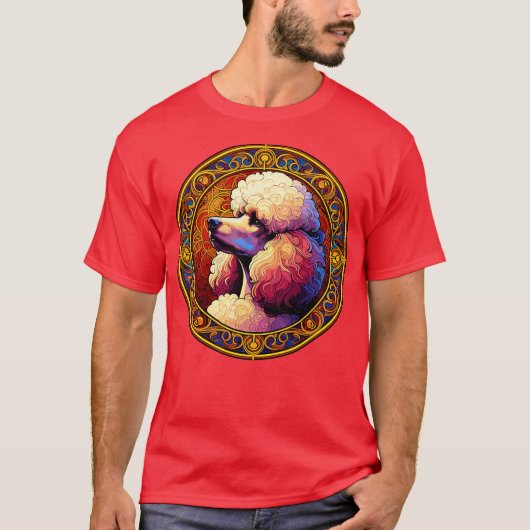 Art Deco Standaard Poedel Cool Poedel Art T-shirt (Voorkant)