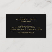 Art Deco Stapelde Monogram Logo op Faux Gold Visitekaartje (Achterkant)