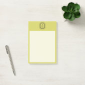 Art Deco Stapelde Monogram Logo op Geel Groen Post-it® Notes (Kantoor)