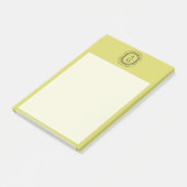 Art Deco Stapelde Monogram Logo op Geel Groen Post-it® Notes (Schuin)