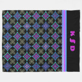 Art Deco Star Bloemen (gepersonaliseerd) Fleece Deken (Voorkant (Horizontaal))