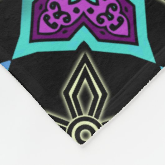 Art Deco Star Bloemen (gepersonaliseerd) Fleece Deken (Hoek)