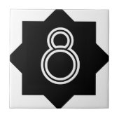 Art Deco Star-nummer Tegeltje (Voorkant)