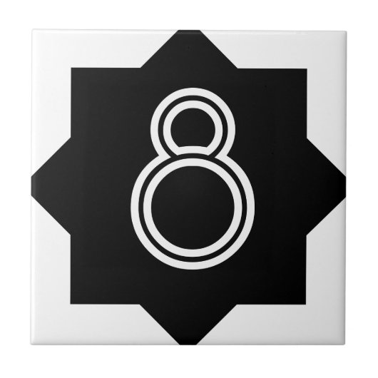 Art Deco Star-nummer Tegeltje (Voorkant)