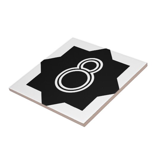 Art Deco Star-nummer Tegeltje (Zijkant)